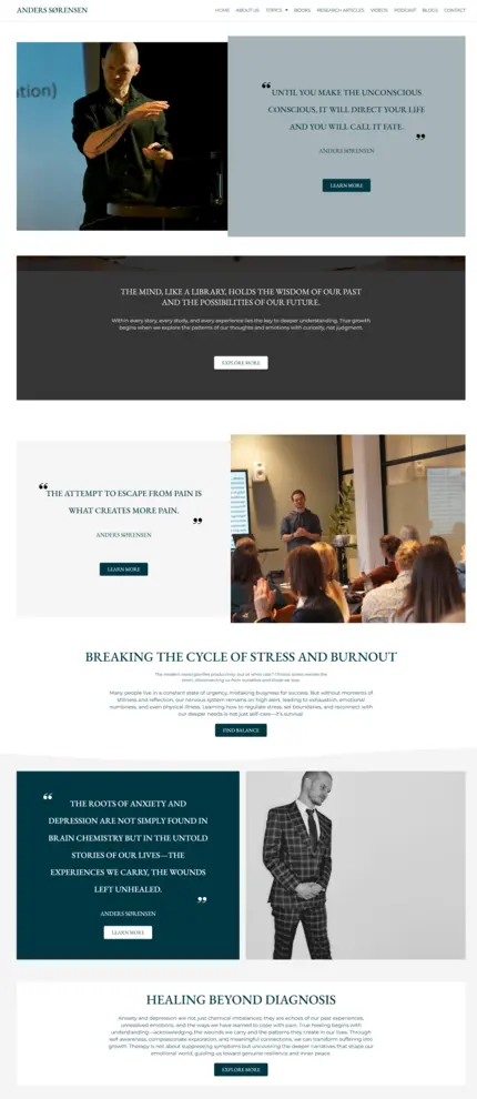 Anders Sørensen - YouTuber Personal Brand WordPress Website by M Daniyal