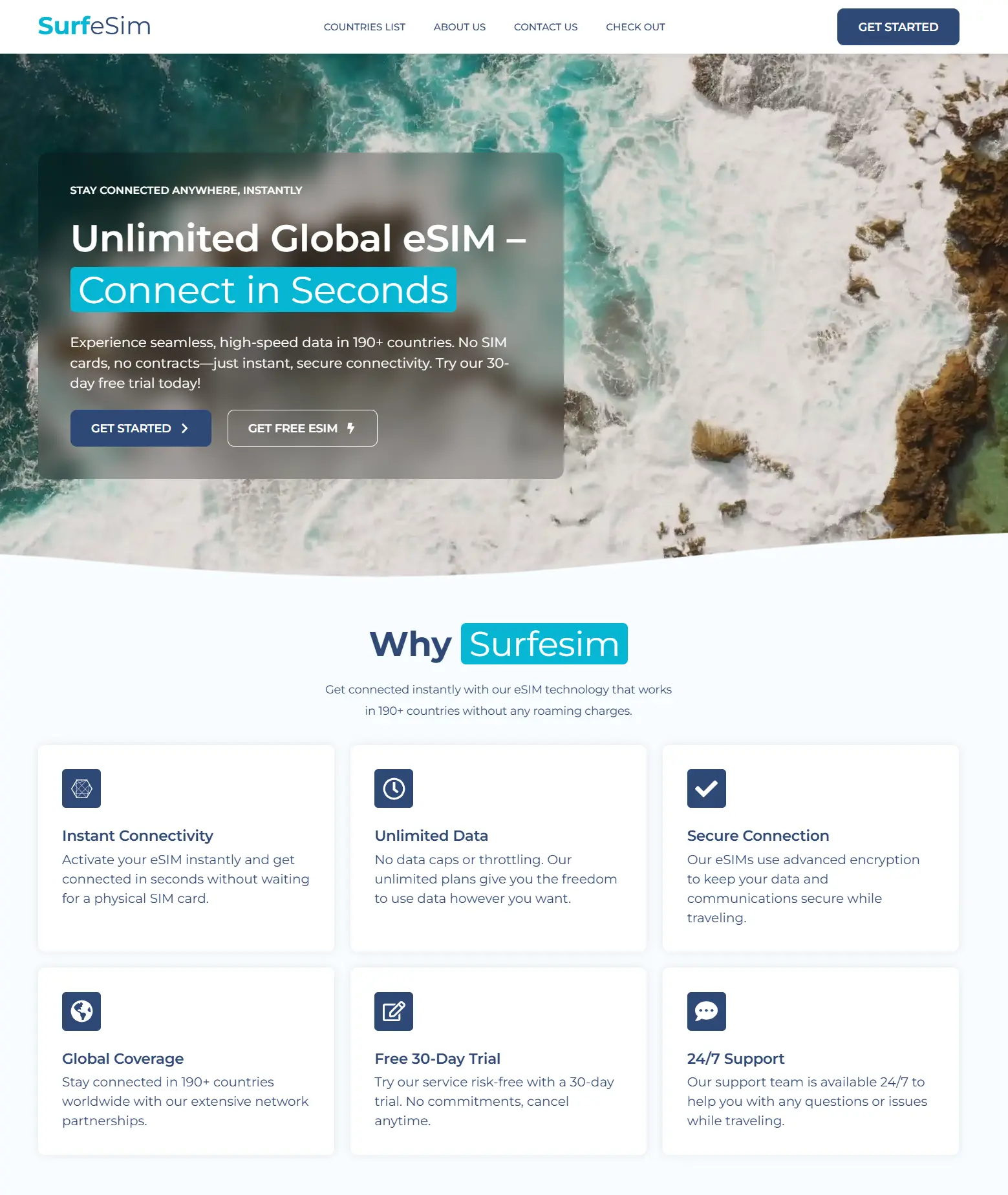 SurfeSim - Digital Services WordPress Website Design by M Daniyal